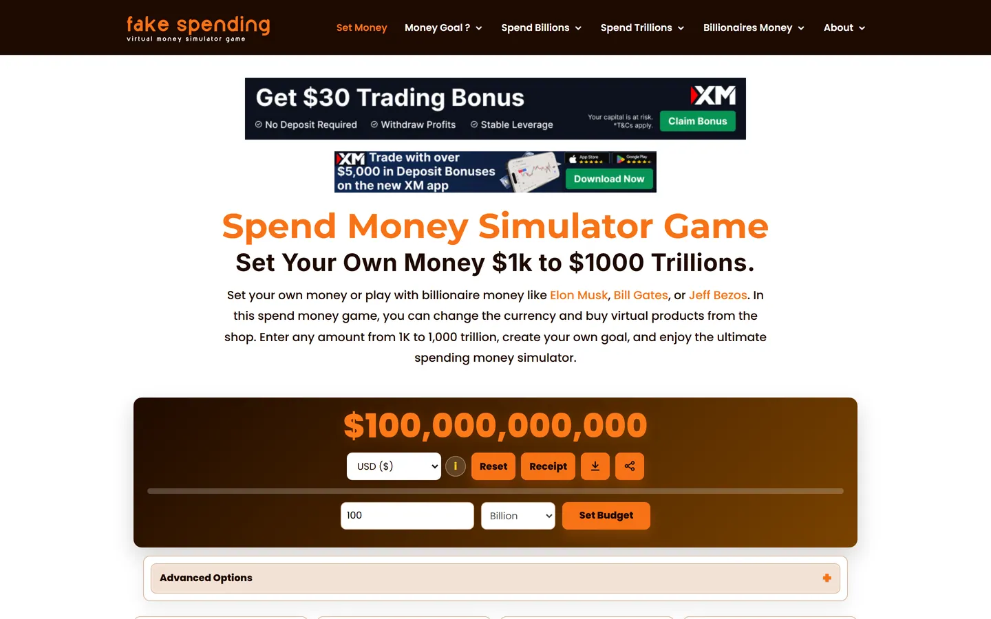 Fake Spending website