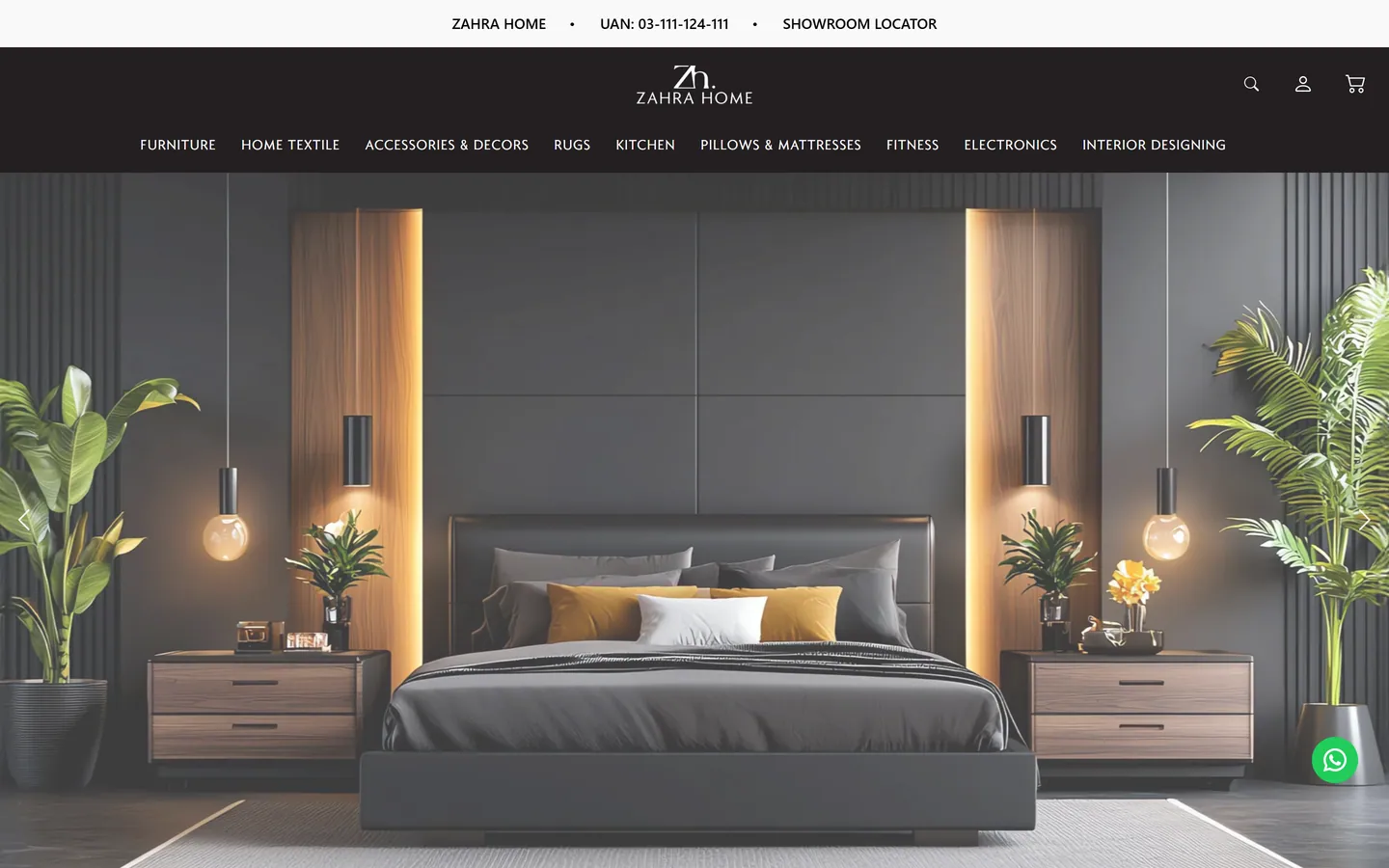 Zahra Home online store homepage